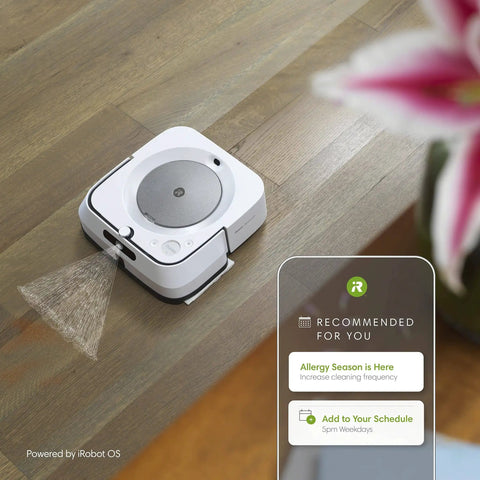 Smart Mapping Robotic Mop With WiFi Connectivity And Jet Spray For Multi Room Cleaning That Recharges And Resumes on hardwood floor