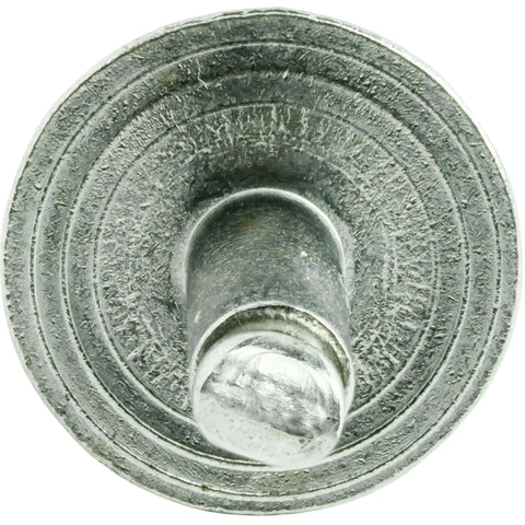 Close-up of a Large Flange Stainless Steel Blind Rivet 1/8 Inch By 3/8 Inch, showing the open end and flange
