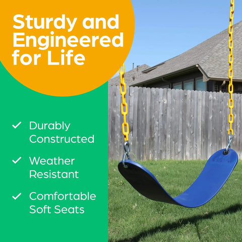 Heavy Duty Swing Seat Replacement Kit With Chains For Outdoor Swing Set, Backyard Upgrade For Kids, Kid Friendly Durable Blue 1 Pack, Easy Install And Built To Last