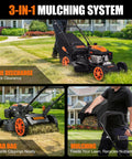 21 Inch Self Propelled Gas Lawn Mower With 170cc 4 Stroke Engine A Real Workhorse For Medium Lawns 7 Position 3 In 1 Mulching
