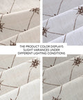 Farmhouse Diamond Geometric Curtain Panels 96 Inches Long W52 X L96 Natural Linen in different lighting conditions