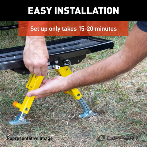 Solid Stance RV Step Stabilizer Kit installation under RV steps
