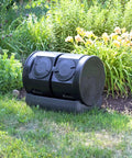 Compost Wizard Dual Tumbler Bin for Outdoor Garden with 7 Cu Ft Total Capacity Two 25 Gallon Chambers Easy No Fuss Maintenance on grass