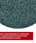 Close-up of Heavy Duty Aluminum Oxide Metal Stripping Disc Extra Coarse Green Four And A Half Inch By Five Eighths Inch Eleven UNC Thread Pack Of Ten