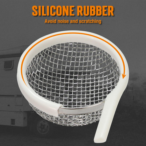 RV Furnace Vent Screen Kit For Camper With Stainless Steel Mesh Screens And Bug Screen Covers, silicone rubber edge