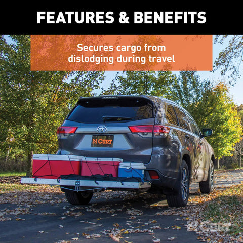 Hella Strong 43 X 24 Inch Elastic Cargo Net With Finger Loop Grips For Hitch Carrier And Trailer Rack Lock In Your Gear No Drama Outdoor Organizer System