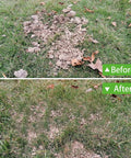 Before and after leveling with Heavy Duty Lawn Leveling Rake With Stainless Steel Pole, Rustproof Yard Smoothing Tool, 6.5 Ft Reach
