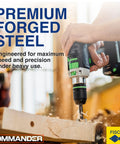 Workhorse 5 Piece Wave Cutter Forstner Drill Bit Set Metric Sizes 15 To 35 Millimeters High Speed Steel being used on wood.