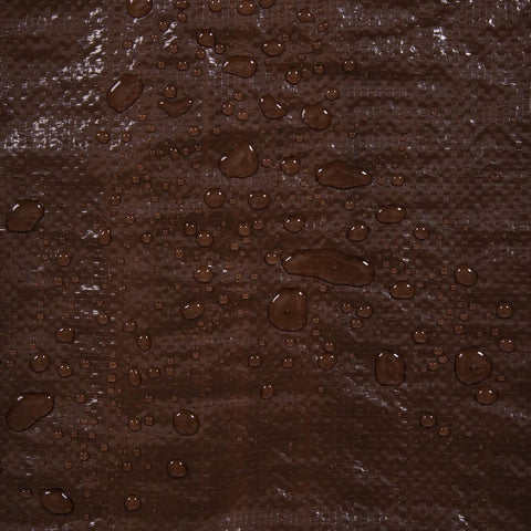 Close-up of Rip Stop Tarp 8 By 10 Feet Heavy Duty Waterproof Brown Outdoor Shelter with water droplets