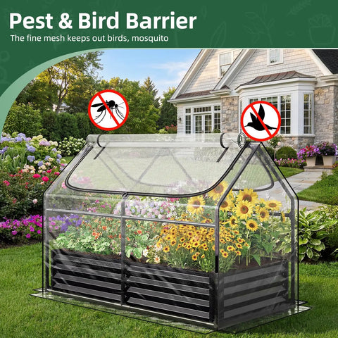Compact Outdoor Mini Greenhouse For Backyards And Patios With 4x2x3 Ft Footprint Dual Large Zipper Doors Clear PVC Cover Reinforced Frame Perfect For Seedlings Flowers And Herbs Easy Peasy Garden Protection