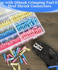 320 Piece Heat Shrink Bullet Connectors Kit With Female And Male Terminals Insulated Waterproof Electrical Marine Crimp Automotive Connectors Durable Marine Grade Weatherproof Splice Protectors For Fast Secure Connections In Cars Boats And RVs with Qibaok crimping tool