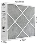 Healthy Climate MERV 16 Carbon Clean Filter Bundle, actual size 20.75 x 24.75 x 4.38 inches, fits 20x25x5 HVAC filters, side view