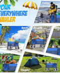 Blue Heavy Duty Folding Wagon For Sand And Outdoors, 350 lb capacity, oversized 180 liter cargo space, 9 inch all terrain wheels