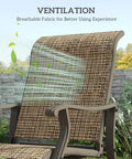Outdoor Glider Chair For Patio With Steel Frame And Mesh Fabric Smooth Swing; breathable mesh back support design