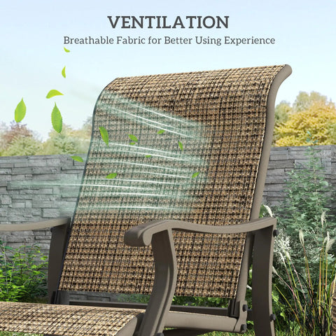 Outdoor Glider Chair For Patio With Steel Frame And Mesh Fabric Smooth Swing; breathable mesh back support design