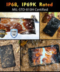 Hardcore 8 Inch Rugged Tablet Packed With Octa Core Processor And 16GB RAM And 128GB Storage Featuring 48MP Camera System And Massive 7650mAh Battery Built Rock Solid To Handle Any Grind With IP69K Waterproofing And Android 13 submerged in muddy water.