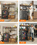 Super Handy 4 Tier Fridge Stand With Storage Shelves And Rolling Drawer for Living Room, Kitchen, Bedroom, and Garage use.