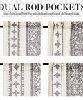 Natural Linen Door Curtain For Privacy And Light Filtering Boho French Door Shade Sidelight Glass Window Panel with dual rod pockets