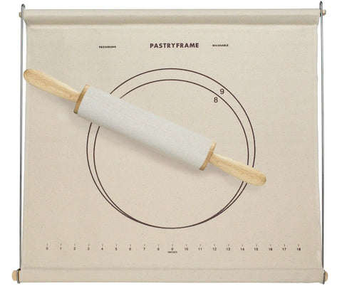 Collapsible Pastry Cloth With Wooden Frame And Rolling Pin Cover Nonstick 20 Inch By 20 Inch Keeps Dough Rolling Smoothly