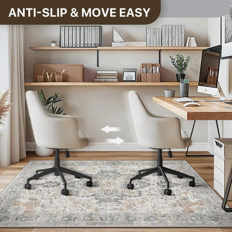 36x48 Inch Office Chair Mat For Hardwood And Tile Floors Under Desk, Grippy Non Slip Vinyl Floor Protector With Rubber Backing