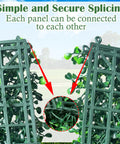 Thick Fake Boxwood Panels 12 Pack 20 By 20 Inches Privacy Hedge Screens showing interlocking feature for secure connection.
