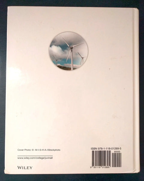 5th Edition Machine Component Design Handbook For Mechanical Engineers And Students With Hands-On Problem Solving Strategies Practical Tips And Real World Applications back cover with wind turbines