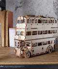 Knight Bus 3D Puzzle With 268 Pieces And 7.7 Inch Build Size Transformable Triple Decker Design, spring-powered wooden model