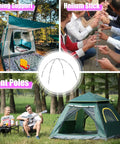 Fiberglass Tent Pole Replacement Kit 12 Ft Pre Assembled Black Outdoor Tent Pole used in camping setup and team activity illustration.