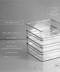 Modular 4 Piece Drawer Organizer Bin Set For Desk And Vanity All In One Storage Solution Durable BPA Free Clear Bins Stacked