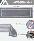Cozy Stair Treads Non Slip Carpet Mats 28x9 Inches, soft grey polyester with TPE backing, shown with easy peel design for indoor steps.