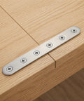 Heavy Duty Stainless Steel Straight Braces With 24 Screws Included For Wood Furniture Repair And Reinforcement on wooden surface