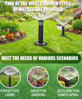 Two 8 Pack Pop Up Sprinkler Heads Featuring Spare Nozzles For Comprehensive Lawn And Garden Irrigation with flexible spray patterns.