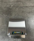 Straight Up 16 By 20 Inch Floor Scale With No Sweat Waterproof Washdown Deck NTEP Legal For Trade Certified 400 Pound Capacity top view on concrete surface