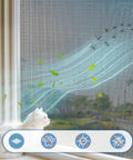 Pet Resistant Window Screen Replacement Mesh 48W X 99L 2 Pack Durable Polyester DIY Repair Kit with airflow, installed on window