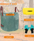 Long Reach Weeding Tool Set With Serrated Double Edged Blade, 16 Gallon Lawn Bag, Leaf Scoops, Gardening Gloves in yard