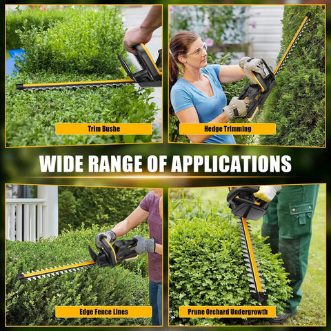 Cordless Hedge Trimmer Compatible With 20V Max Battery 22 Inch Electric Bush Trimmer With Dual Action Blade Five Eighth Inch Cutting Capacity Lightweight Shrub Trimmer For Yard Work Tool Only in various yard applications