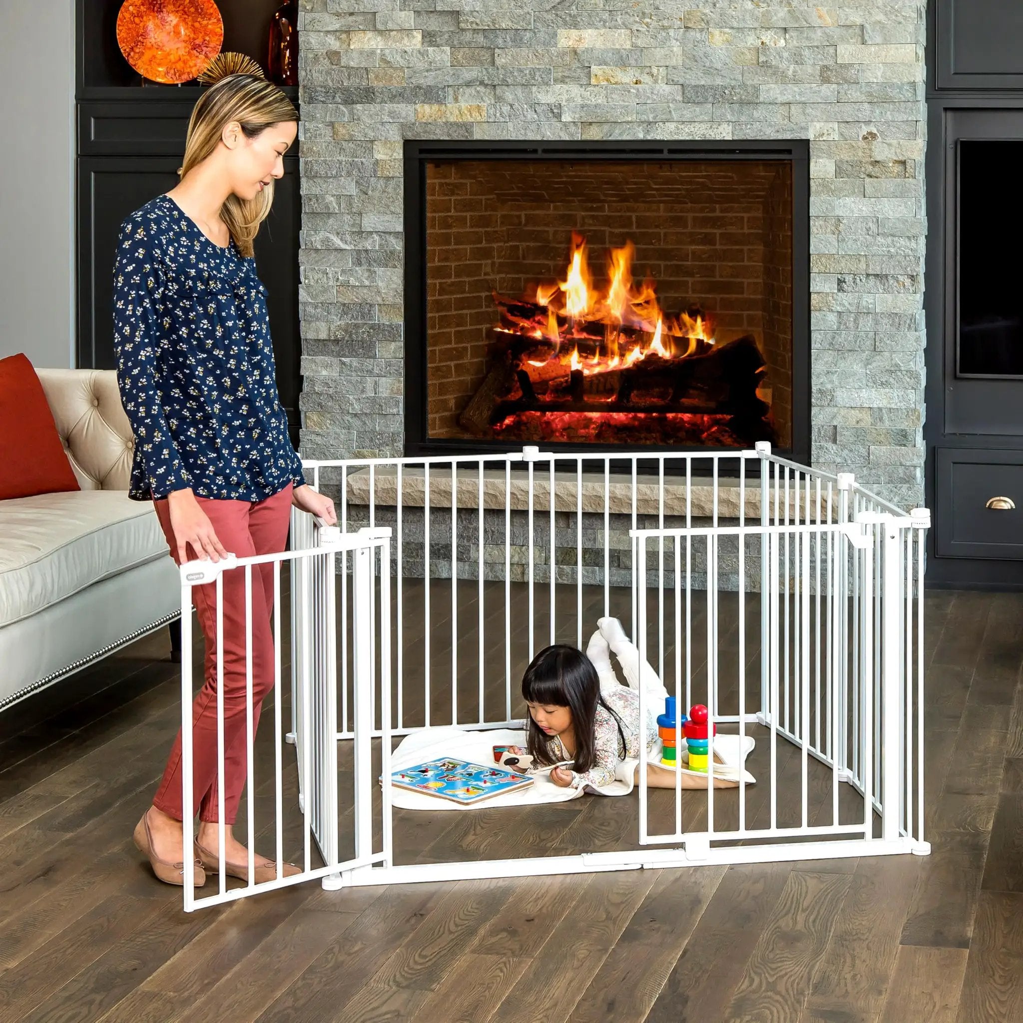 Super Wide Baby Gate And Play Yard | 192-inch Secure ✓