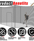 Heavy Duty Baseball Batting Cage Net For Backyard Practice With Baseball Cricket Golf Softball Hitting Portable Pitching