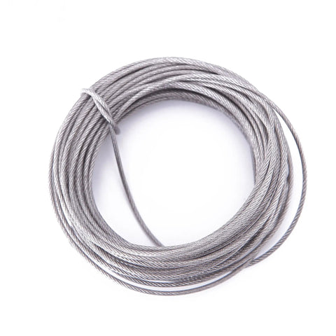Coiled Heavy Duty Stainless Steel Picture Hanging Wire, 50lb Capacity, 100 Feet with Aluminum Crimping Sleeves, Rugged Wire Rope