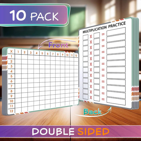 Flexible Dry Erase Whiteboards For Multiplication Practice 9 By 12 Inches Pack Of 10 Sheets Durable Lightweight Portable For 3rd Grade