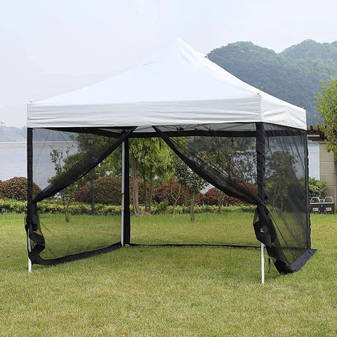 10x10 Mosquito Net With Zipper For Patio Gazebo And Canopy Tent Ultra Fine Mesh Replacement Screen Wall Net Only installed