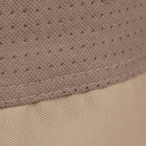 Close-up of Outdoor Waterproof 34 Inch Wide By 35 Inch Deep By 36 Inch High Patio Chair Cover material with sealed seams and stitching detail.