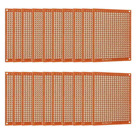 20 Pcs 5x7 Cm Universal Breadboard Bakelite Prototype Boards For Electronics Experiments Great For DIY Projects
