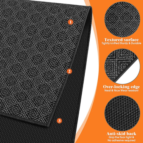 Close-up of textured Heavy Duty Office Chair Mat For Hardwood And Tile Floors, Non Slip Rolling Chair Floor Protector, 36 By 48 Inch.
