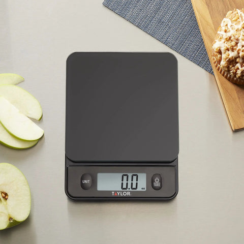 Glass Top Food Scale With Touch Controls 11 Lb Capacity Sleek Black Kitchen Scale For Chef Grade Precision Weighing