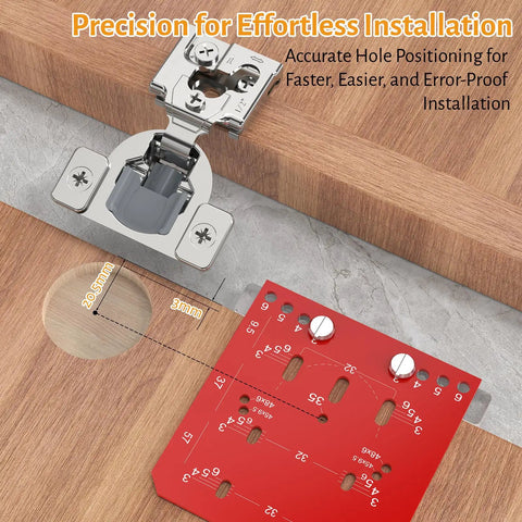 60 Pack 1/2 Inch Overlay Soft Close Concealed Hinges For Face Frame Kitchen Cabinets installation guide with precise measurement template.