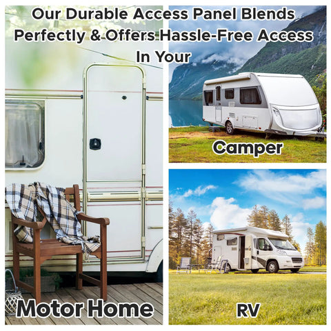 4X6 Inch Flush Access Panel For Drywall And Ceilings Crafted From Heavy Duty High Impact Styrene With UV Stabilizers in RV and motorhome.