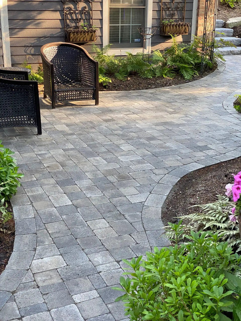 Rock Solid Penetrating Concrete Sealer 5 Gallon Solvent Based Wet Look Finish Color Enhancer Stain Guard For Stamped Concrete And Brick Pavers on paver walkway