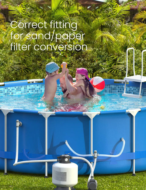 Split Pool Plunger Valve For Pool Filter Circulation Systems With Dual Hose Fittings Fits 1.25 Inch And 1.5 Inch Hoses Vacuum Ready Easy Flow Control And Quick Connect With Other Pool Fittings And Adapters For A Flexible DIY Setup on above-ground pool filter setup