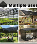 50 Percent Shade Cloth 8 Ft By 16 Ft Sun Shade Netting With Durable HDPE Material And Heavy Duty Grommets installed in various settings